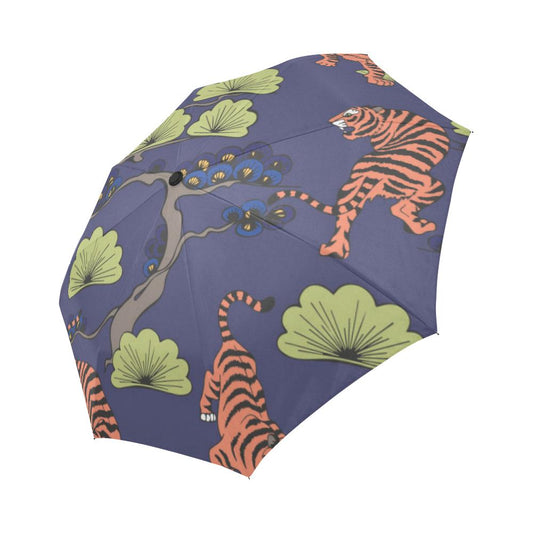 Tiger Pattern Japan Style Automatic Foldable Umbrella