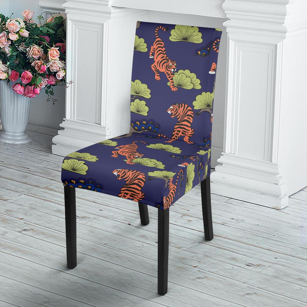 Tiger Pattern Japan Style Dining Chair Slipcover-JORJUNE.COM