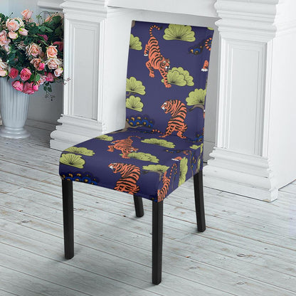 Tiger Pattern Japan Style Dining Chair Slipcover-JORJUNE.COM