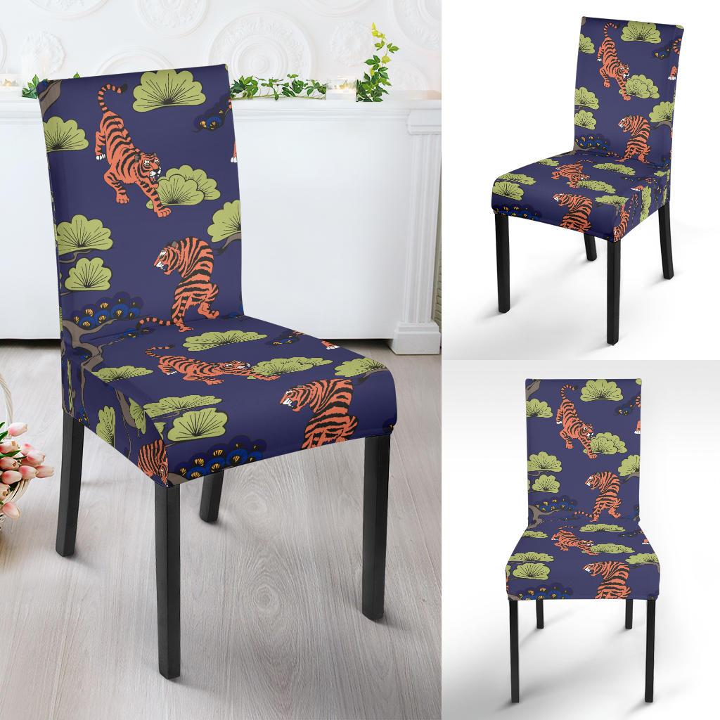 Tiger Pattern Japan Style Dining Chair Slipcover-JORJUNE.COM