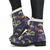 Tiger Pattern Japan Style Faux Fur Leather Boots