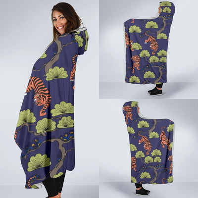 Tiger Pattern Japan Style Hooded Blanket-JORJUNE.COM