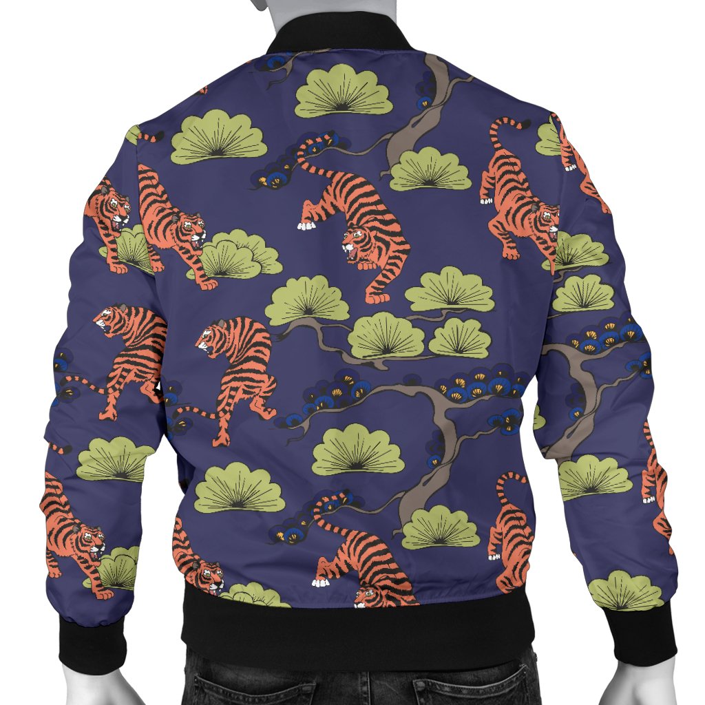 Tiger Pattern Japan Style Men Casual Bomber Jacket