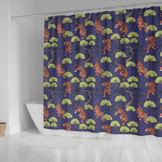 Tiger Pattern Japan Style Shower Curtain