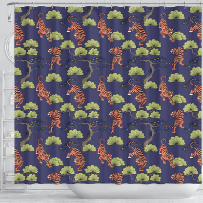 Tiger Pattern Japan Style Shower Curtain