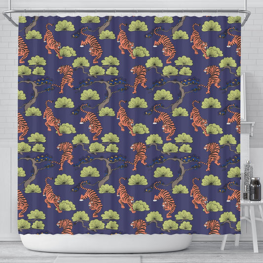 Tiger Pattern Japan Style Shower Curtain