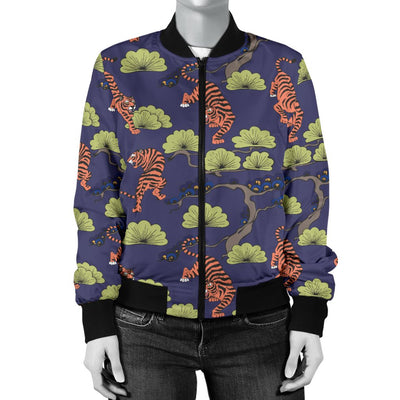 Tiger Pattern Japan Style Women Casual Bomber Jacket