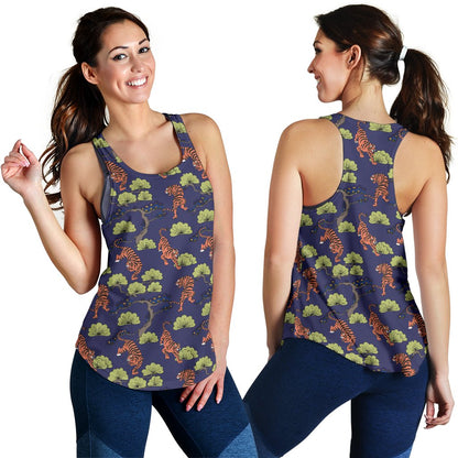 Tiger Pattern Japan Style Women Racerback Tank Top