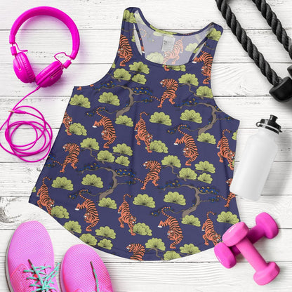 Tiger Pattern Japan Style Women Racerback Tank Top