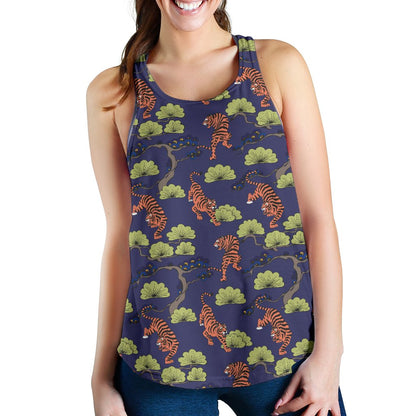 Tiger Pattern Japan Style Women Racerback Tank Top