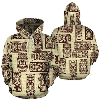 Hawaiian Polynesian Tiki Print Pattern All Over Print Hoodie