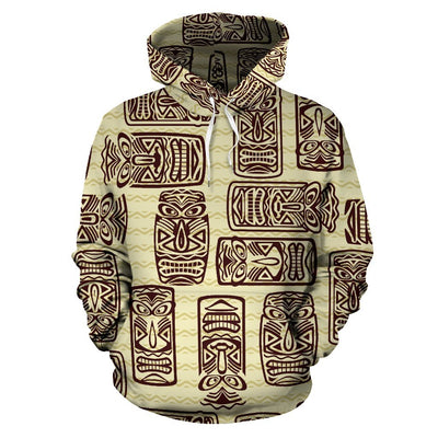 Hawaiian Polynesian Tiki Print Pattern All Over Print Hoodie