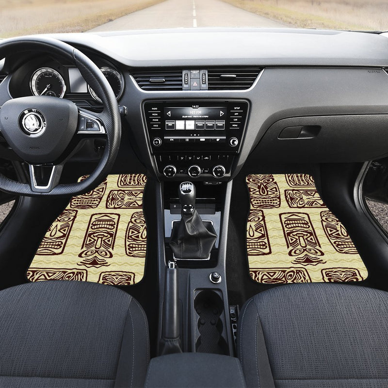 Hawaiian Polynesian Tiki Print Pattern Car Floor Mats