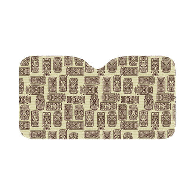 Tiki Brown Mask Print Car Sun Shade-JorJune