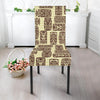 Tiki Brown Mask Print Dining Chair Slipcover-JORJUNE.COM