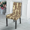 Tiki Brown Mask Print Dining Chair Slipcover-JORJUNE.COM