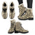 Tiki Brown Mask Print Faux Fur Leather Boots