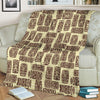 Tiki Brown Mask Print Fleece Blanket