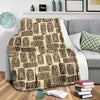 Tiki Brown Mask Print Fleece Blanket