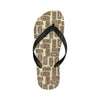 Tiki Brown Mask Print Flip Flops-JorJune