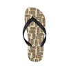 Tiki Brown Mask Print Flip Flops-JorJune