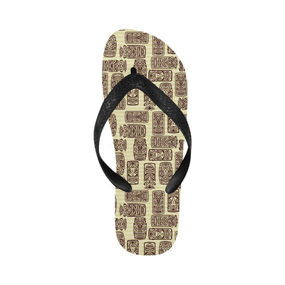 Tiki Brown Mask Print Flip Flops-JorJune