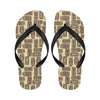 Tiki Brown Mask Print Flip Flops-JorJune