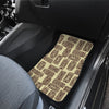 Tiki Brown Mask Print Front and Back Car Floor Mats