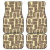 Tiki Brown Mask Print Front and Back Car Floor Mats