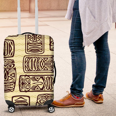 Hawaiian Polynesian Tiki Print Pattern Luggage Cover Protector