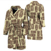 Tiki Brown Mask Print Men Bath Robe