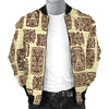 Tiki Brown Mask Print Men Casual Bomber Jacket