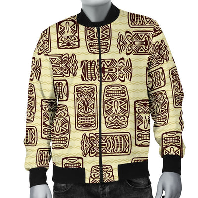 Tiki Brown Mask Print Men Casual Bomber Jacket