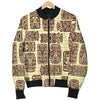 Tiki Brown Mask Print Men Casual Bomber Jacket