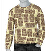 Tiki Brown Mask Print Men Crewneck Sweatshirt