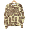 Tiki Brown Mask Print Men Crewneck Sweatshirt