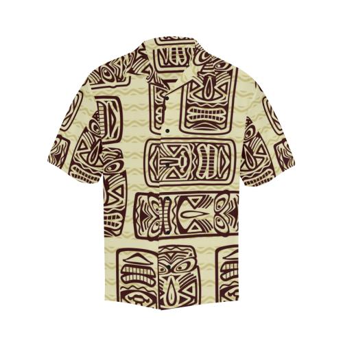 Tiki Brown Mask Print Men Hawaiian Shirt
