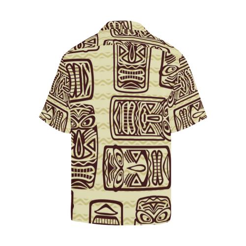 Tiki Brown Mask Print Men Hawaiian Shirt