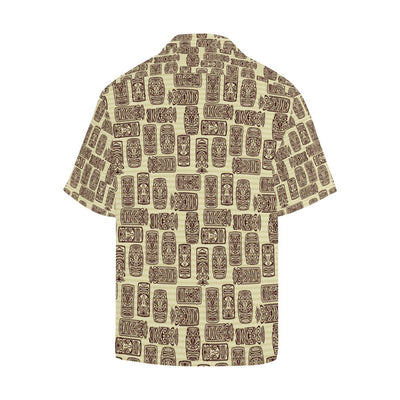 Tiki Brown Mask Print Men Hawaiian Shirt-JorJune