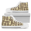 Tiki Brown Mask Print Men High Top Shoes