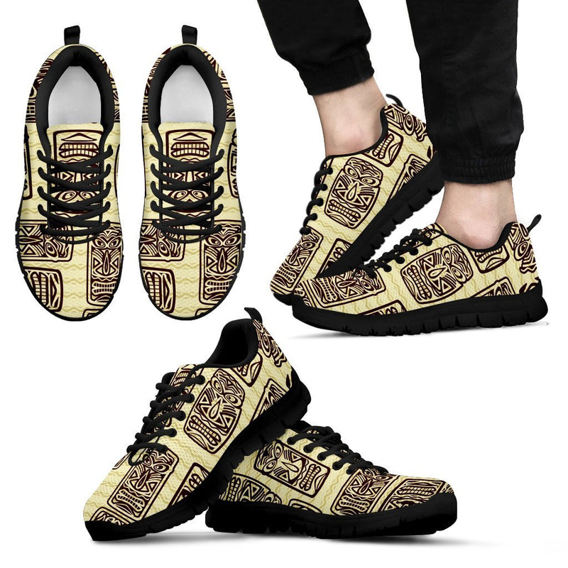 Hawaiian Polynesian Tiki Print Pattern Men Sneakers