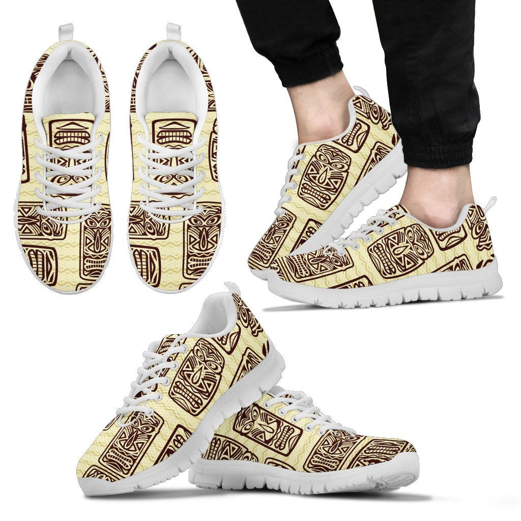 Hawaiian Polynesian Tiki Print Pattern Men Sneakers