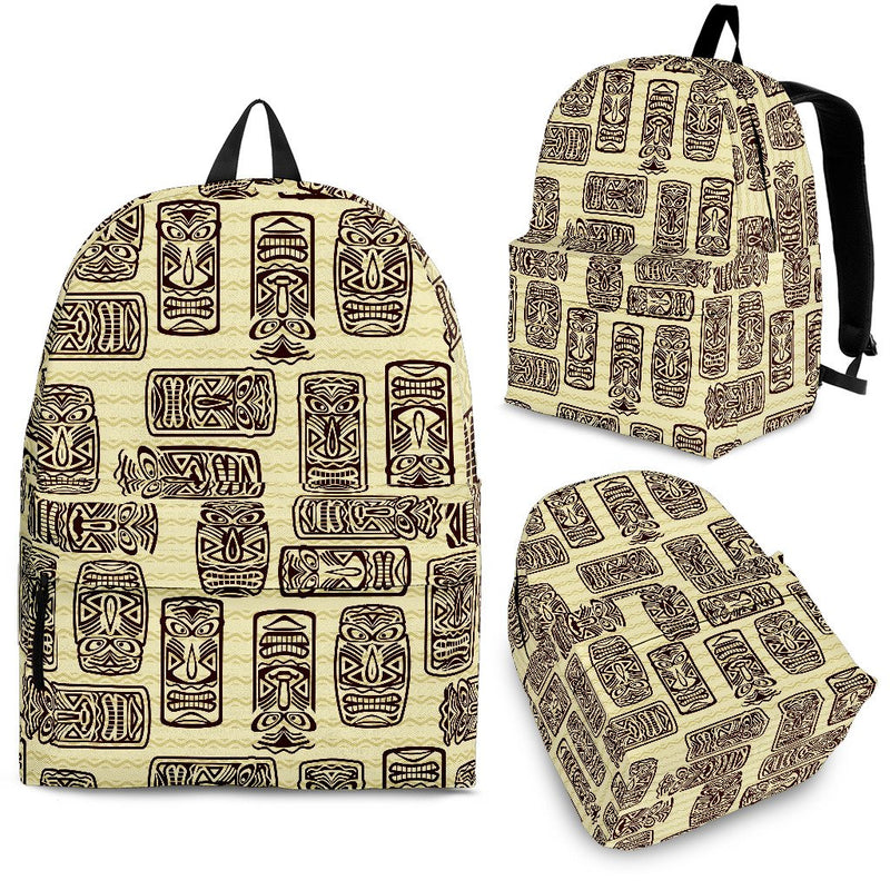 Tiki Brown Mask Print Premium Backpack