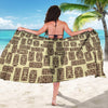 Tiki Brown Mask Print Sarong Pareo Wrap