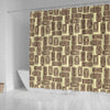 Tiki Brown Mask Print Shower Curtain