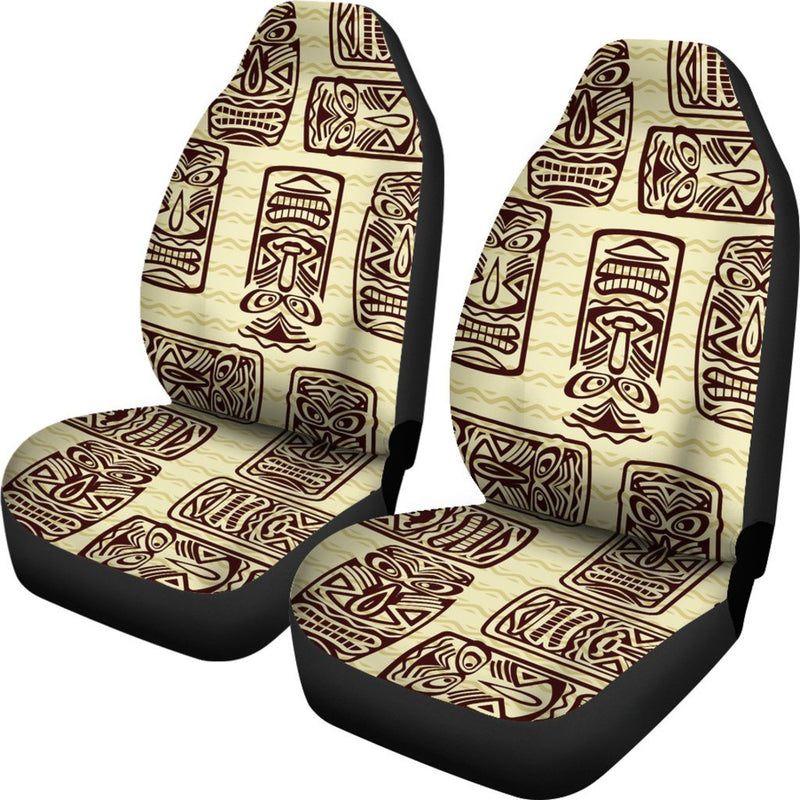 Hawaiian Polynesian Tiki Print Pattern Universal Fit Car Seat Covers