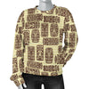 Tiki Brown Mask Print Women Crewneck Sweatshirt