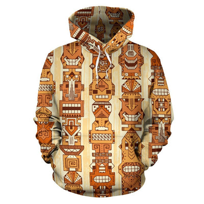 Hawaiian Polynesian Tiki Pattern All Over Print Hoodie