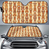 Tiki Orange Vertical Pattern Car Sun Shade-JorJune