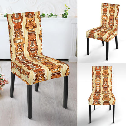 Tiki Orange Vertical Pattern Dining Chair Slipcover-JORJUNE.COM